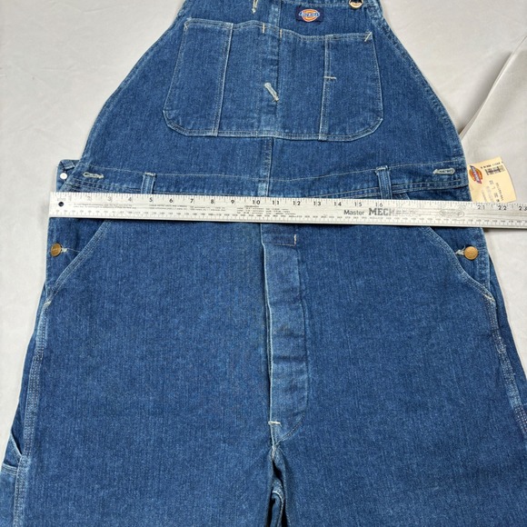 Dickies Overalls Men 38x32 Blue Denim Bib R8396PS Prewashed Workwear Vintage - Picture 10 of 15